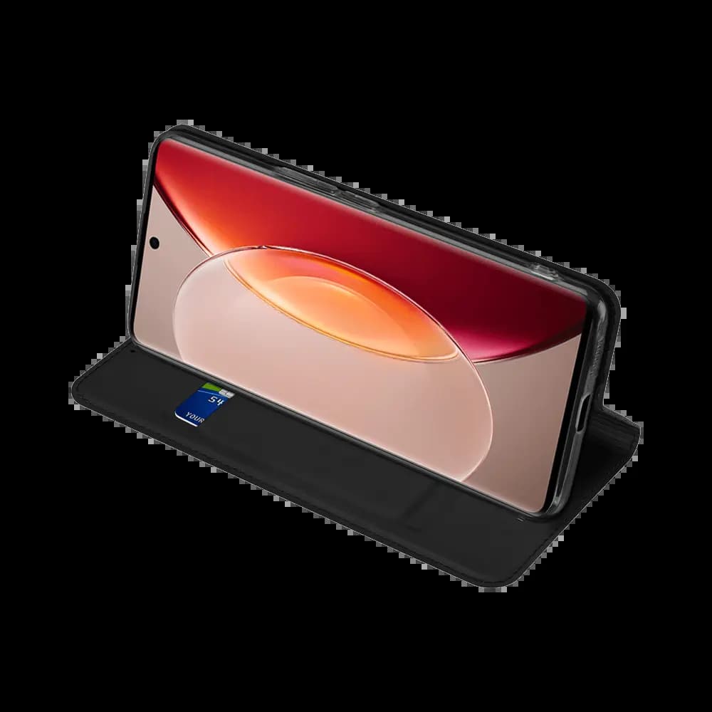 Housse folio Vivo X90 Pro porte-carte - Dux Ducis Skin Pro Noir