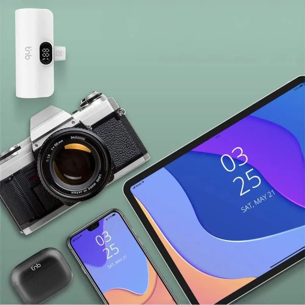 Batterie externe 5000mAh 20W USB-C avec support intégré – T'nb PBUNANO Blanc - Vue 4