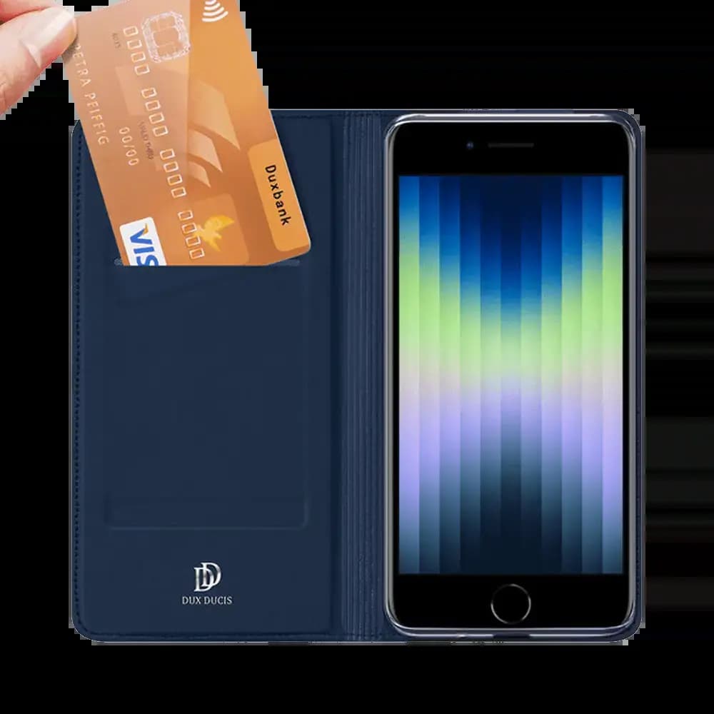 Housse folio iPhone 7 / iPhone 8 / iPhone SE (2e & 3e génération) porte-carte - Dux Ducis Skin Pro Noir