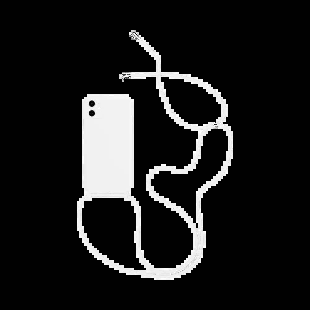 Coque avec cordon réglable silicone iPhone 11 - Blanc