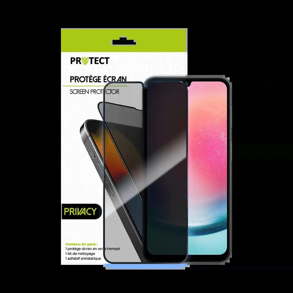 Verre trempé anti-espions Samsung Galaxy A24 4G / A25 5G / A15 5G / A15 4G protection écran 9H - PROTECT Transparent