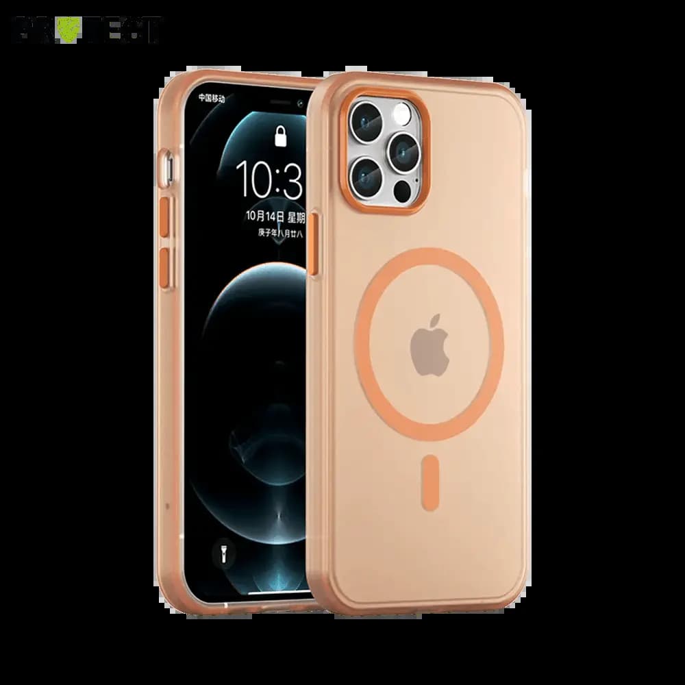 Coque MagSafe bi-matière iPhone 12 / 12 Pro - PROTECT MF-006 Orange