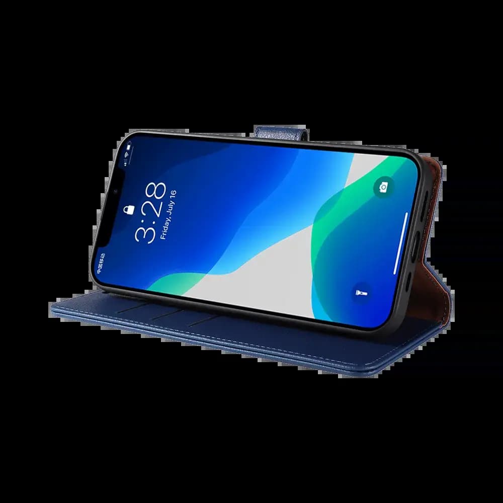 Housse folio anti-RFID iPhone 13 mini – PROTECT IP011 Bleu Marine
