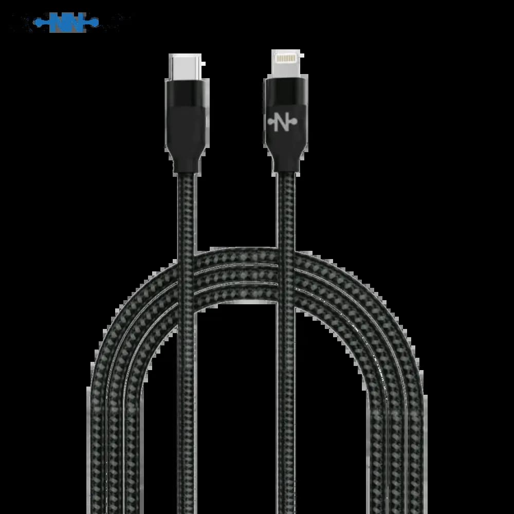 Câble USB-C vers Lightning 20W nylon tressé 1m - CONNECT Noir