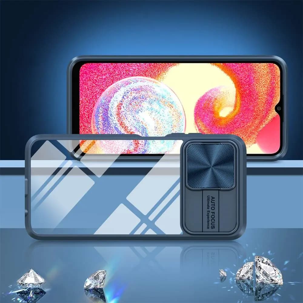 Coque Samsung Galaxy A04e avec cache caméra - PROTECT IE027 Bleu Marine - Vue 2