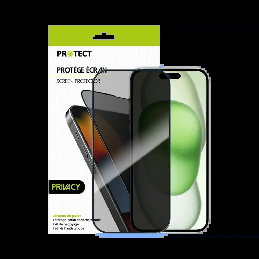 Verre trempé anti-espions iPhone 15 protection écran 9H - PROTECT Transparent - Vue 2