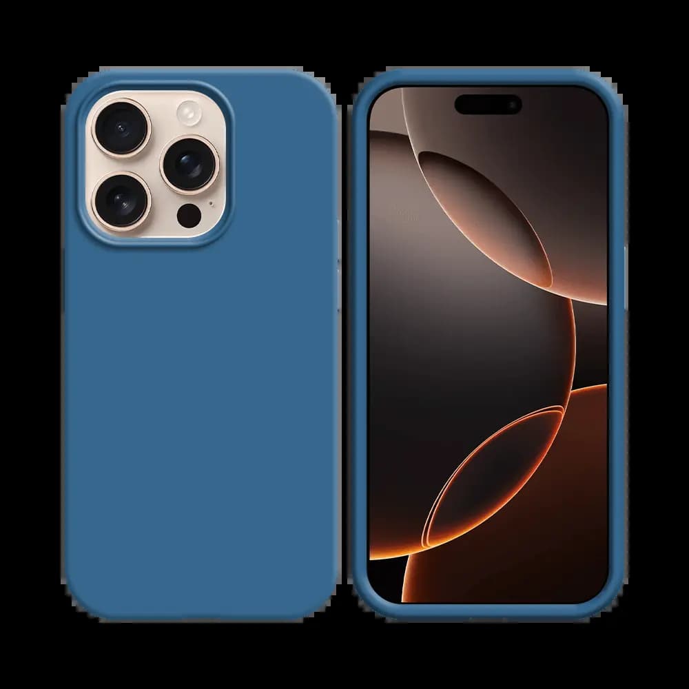 Coque silicone iPhone 16 Pro - Bleu Marine