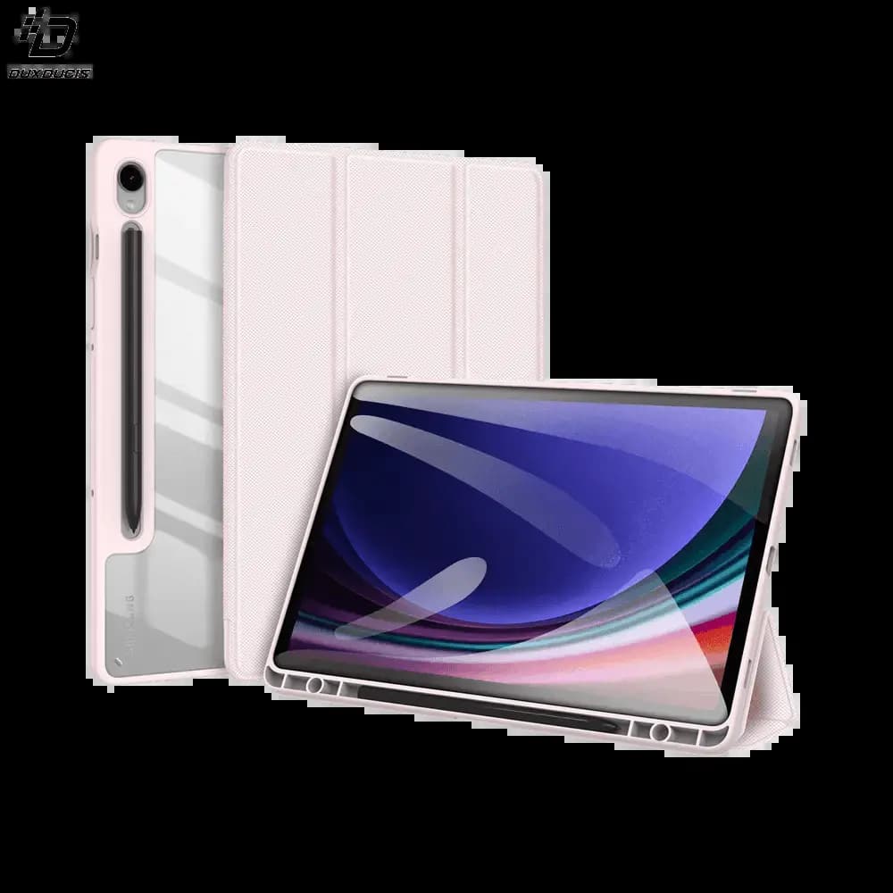 Housse folio Samsung Galaxy Tab S9 avec dos transparent & porte-stylet - Dux Ducis Toby Rose