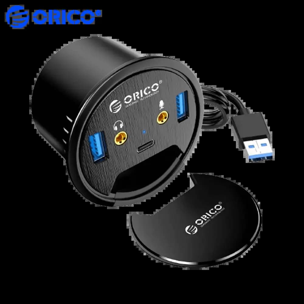 Hub passe-câbles de bureau - USB 3.0 & USB-C - Orico DESK-2U1C Noir