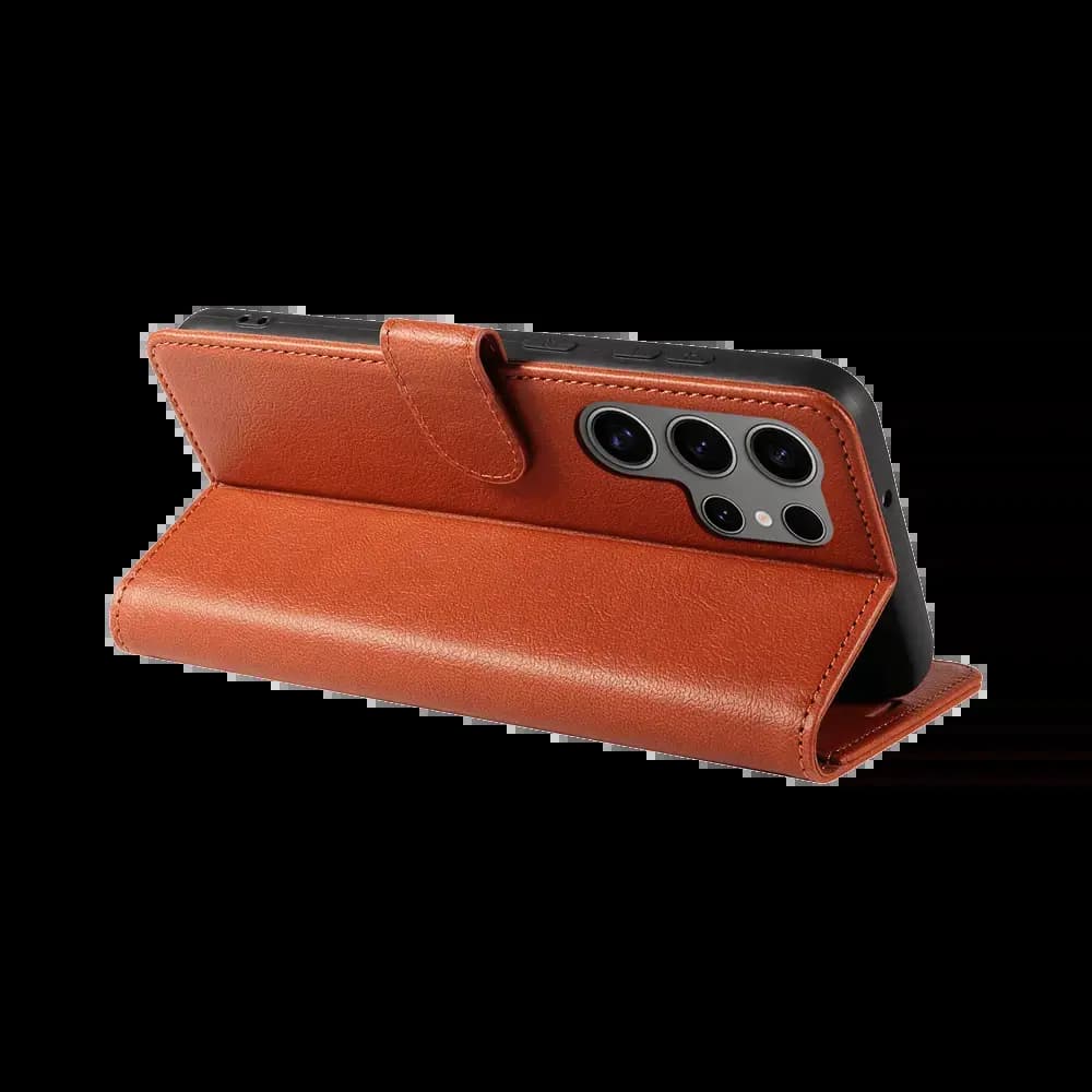 Housse folio anti-RFID Samsung Galaxy S25 Ultra – PROTECT IP011 Marron