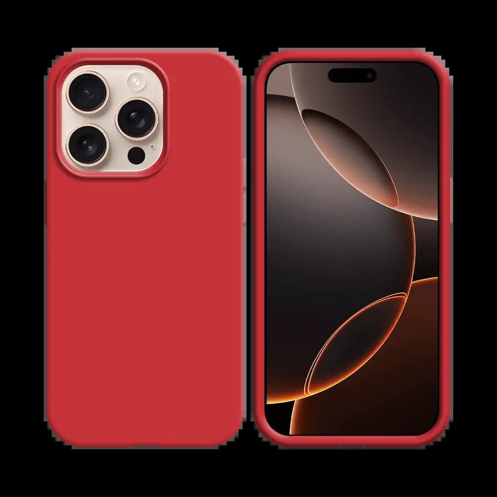 Coque silicone iPhone 16 Pro - Rouge