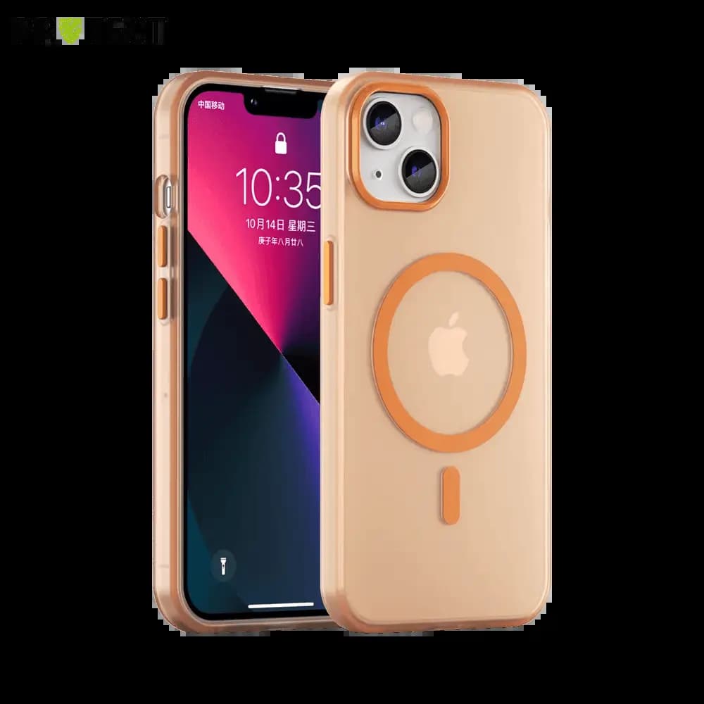 Coque MagSafe bi-matière iPhone 13 - PROTECT MF-006 Orange