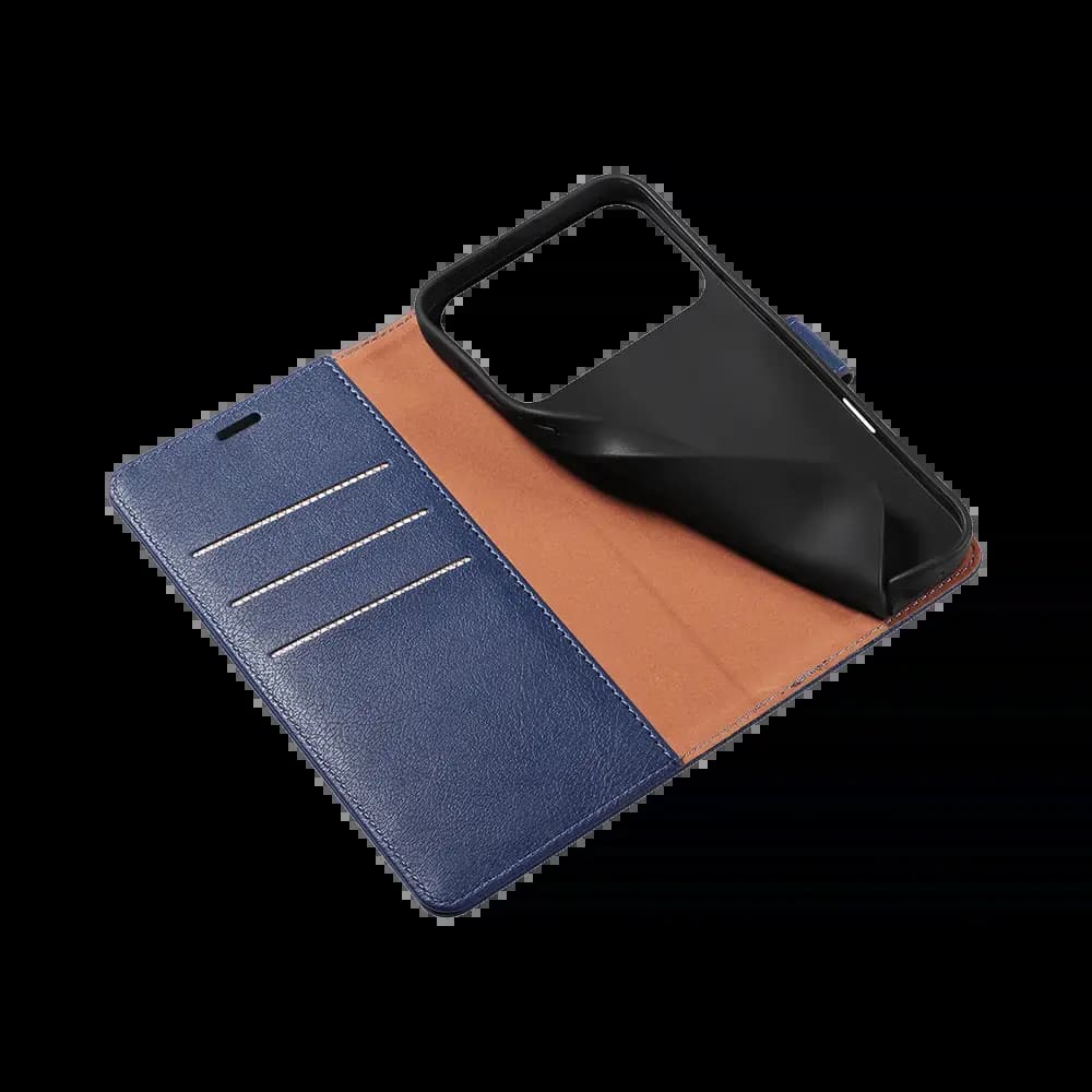 Housse folio anti-RFID iPhone 17 Pro – PROTECT IP011 Bleu Marine