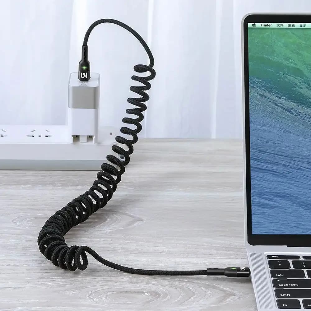 Câble Data USB-C vers USB-C Mcdodo (avec LED) 60W 1.8m Noir