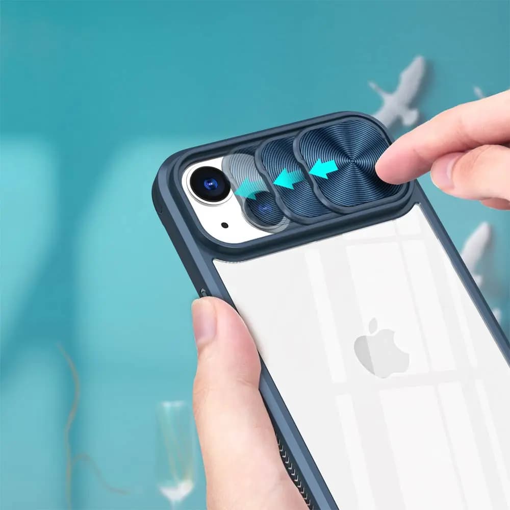 Coque iPhone 14 Plus avec cache caméra - PROTECT IE027 Bleu Marine - Vue 3