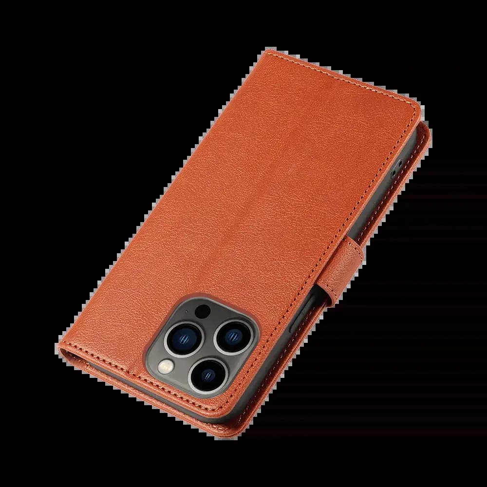 Housse folio anti-RFID iPhone 12 / 12 Pro – PROTECT IP011 Marron