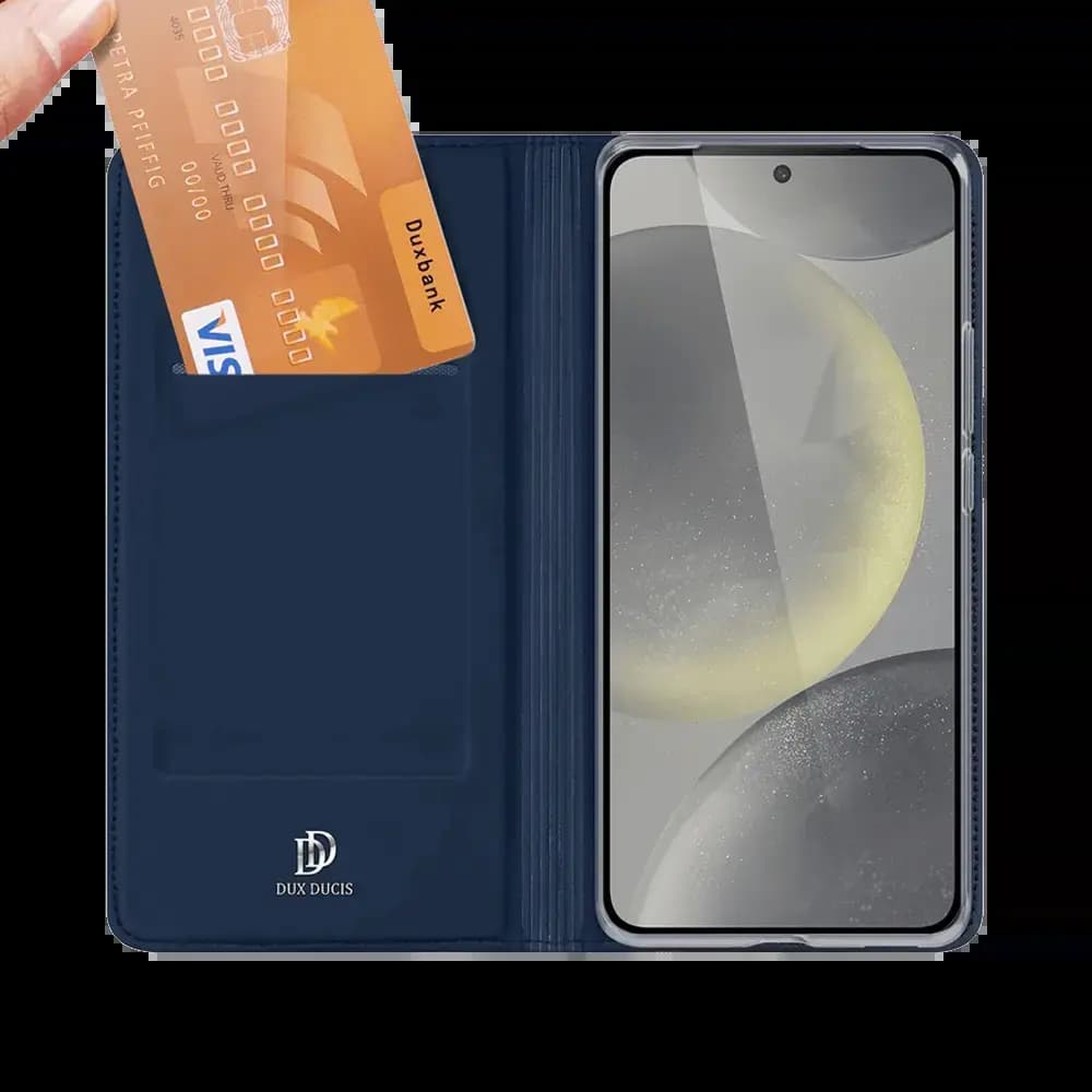 Housse folio Samsung Galaxy S24 FE porte-carte - Dux Ducis Skin Pro Bleu