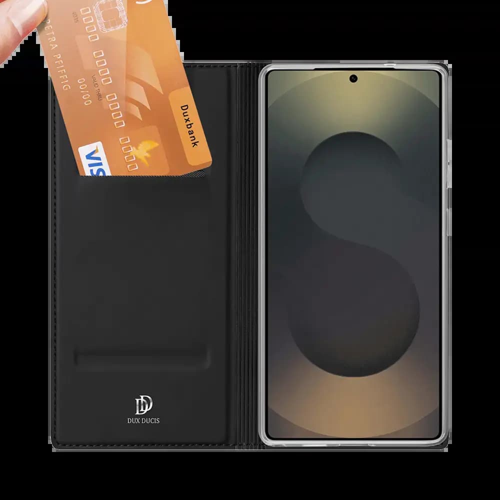 Housse folio Samsung Galaxy S25 Ultra porte-carte - Dux Ducis Skin Pro Noir