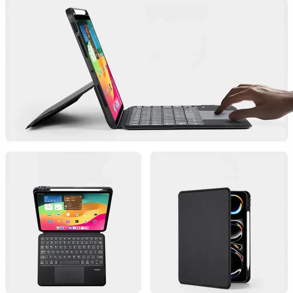 Housse clavier rétroéclairé iPad Pro 11" M4 avec trackpad - Dux Ducis DK Noir - Vue 2