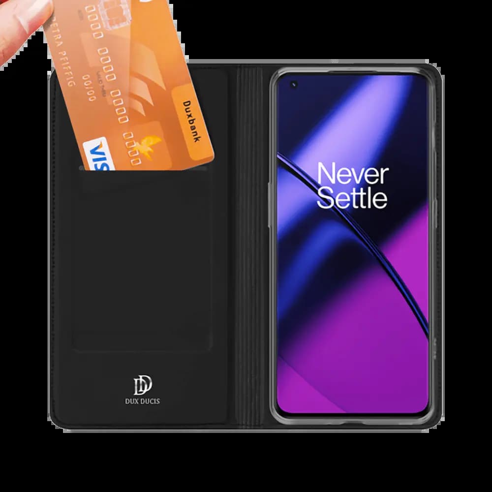 Housse folio OnePlus 11 5G porte-carte - Dux Ducis Skin Pro Noir - Vue 2