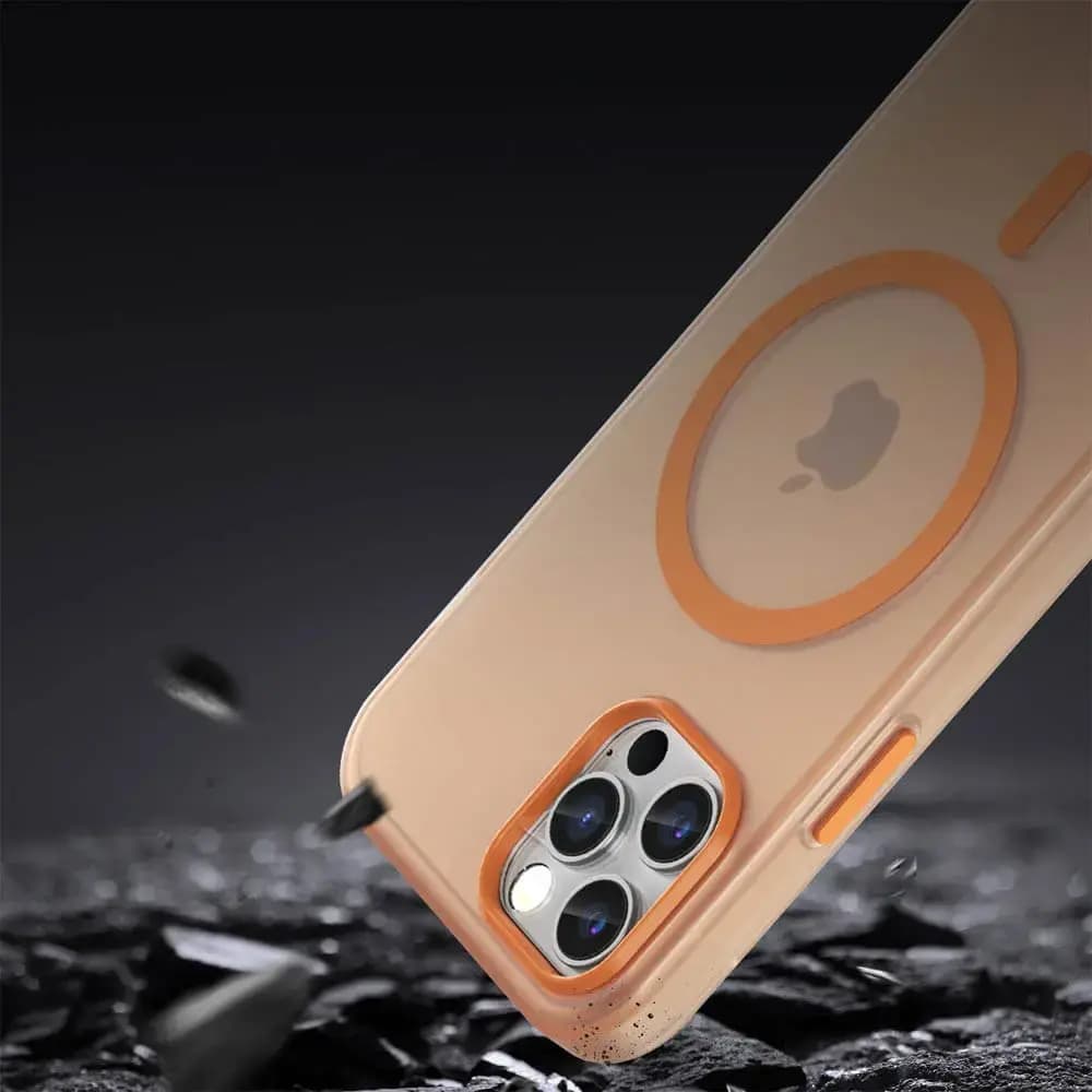Coque MagSafe bi-matière iPhone 12 / 12 Pro - PROTECT MF-006 Orange