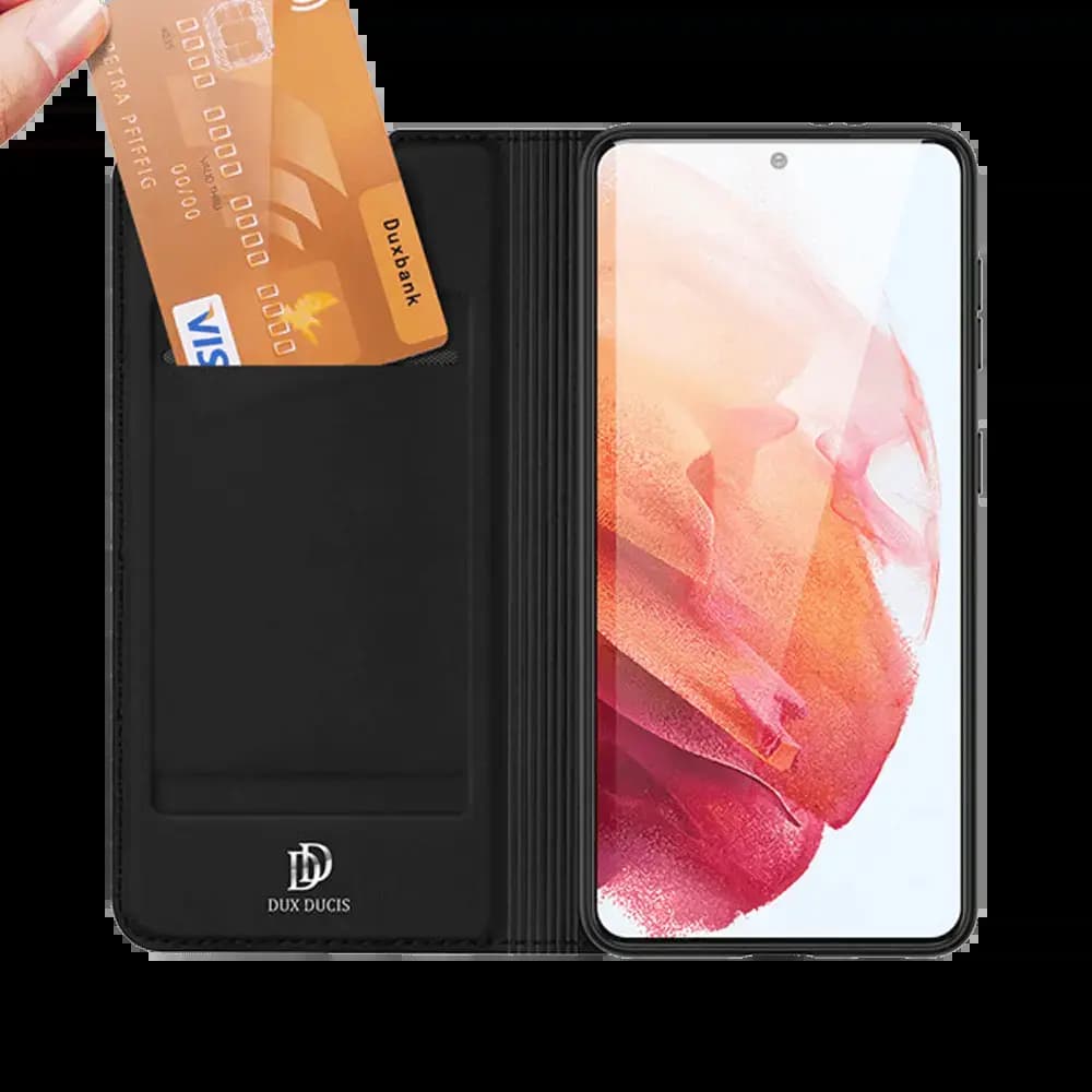 Housse folio Samsung Galaxy S21 porte-carte – Dux Ducis Skin Pro Noir