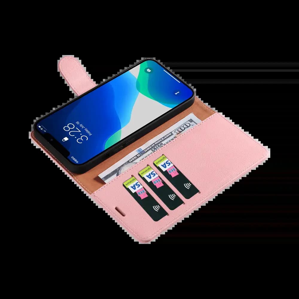Housse folio anti-RFID iPhone 13 – PROTECT IP011 Rose - Vue 3