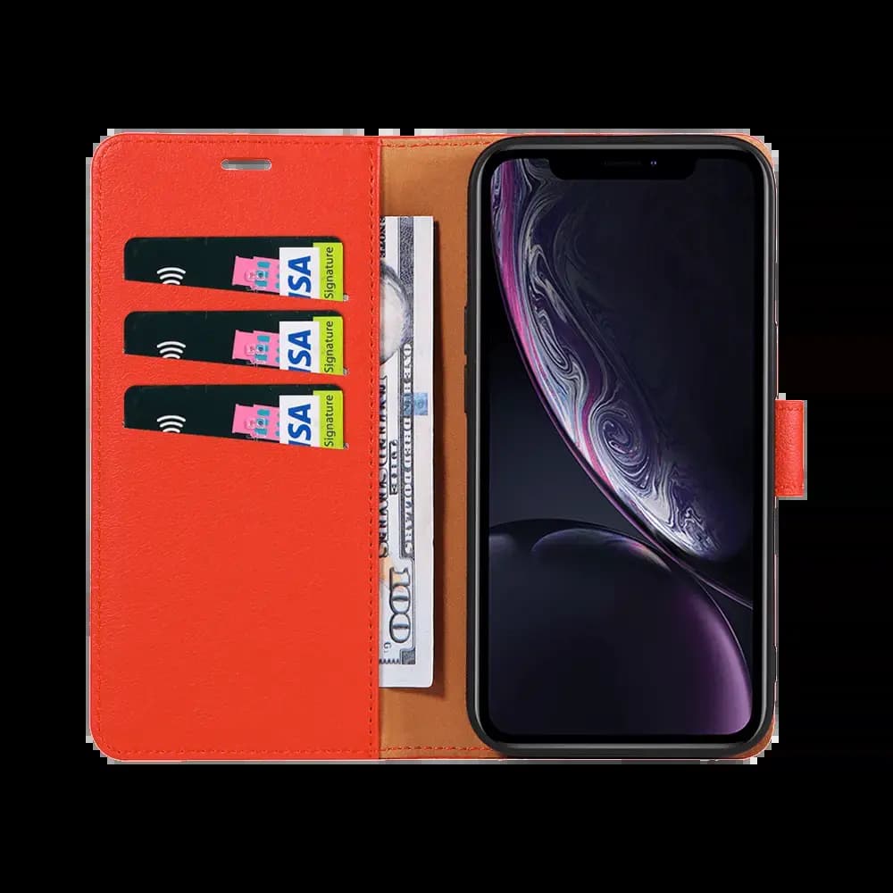 Housse folio anti-RFID iPhone XR – PROTECT IP011 Rouge