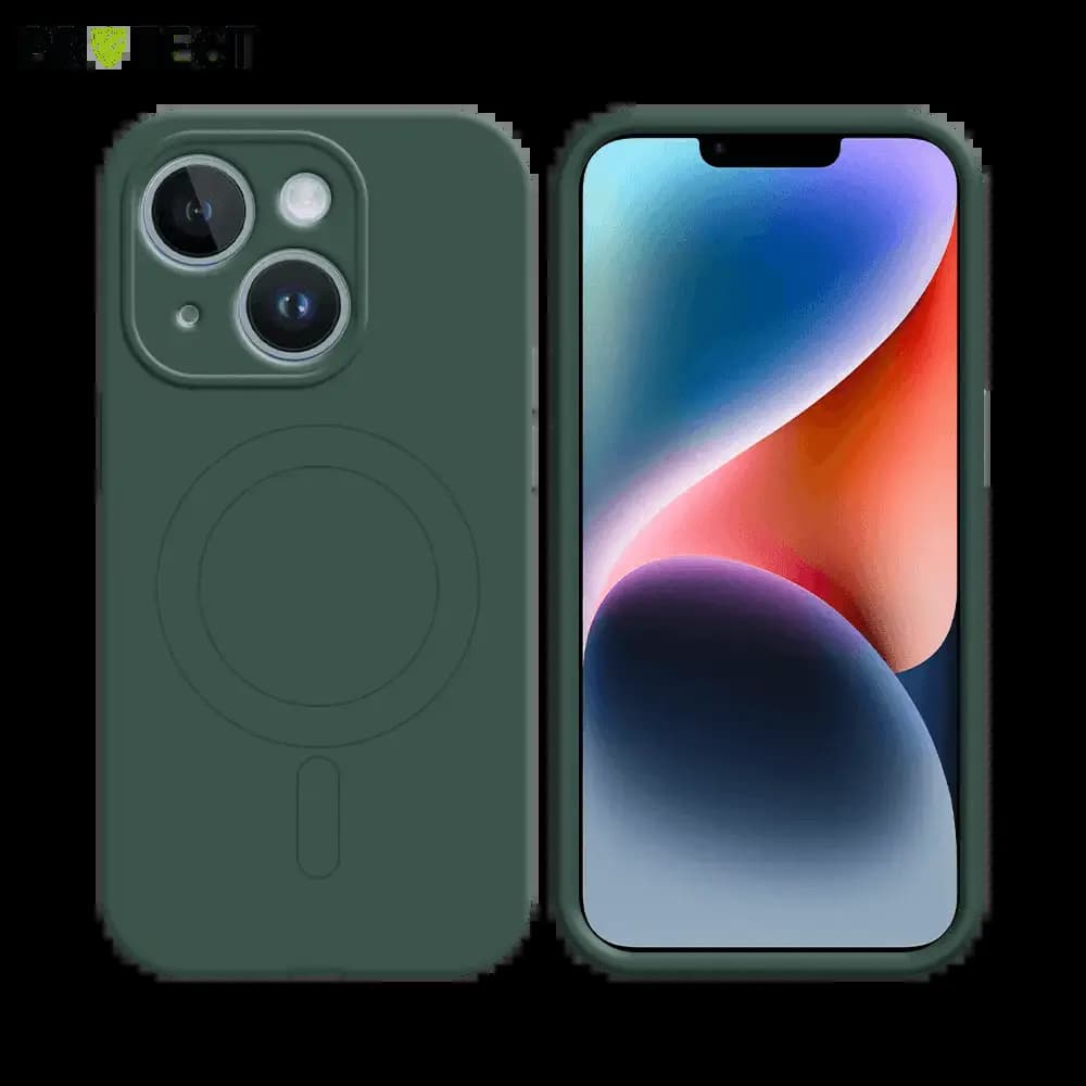 Coque MagSafe iPhone 14 Plus antichoc et intérieur flanelle - PROTECT IZ001 Vert Foncé