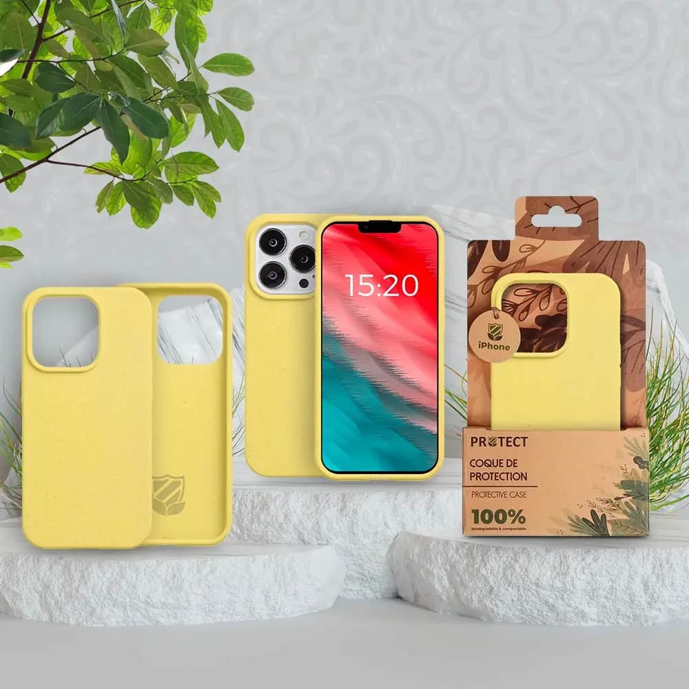 Coque bio iPhone 14 Pro Max - PROTECT Jaune