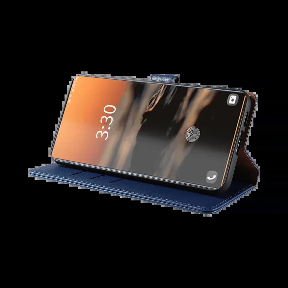 Housse folio anti-RFID Samsung Galaxy S22 Ultra – PROTECT IP011 Bleu Marine