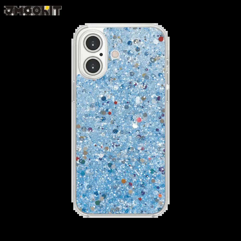 Coque paillettes iPhone 16 Twinkle JMGOKIT - Bleu