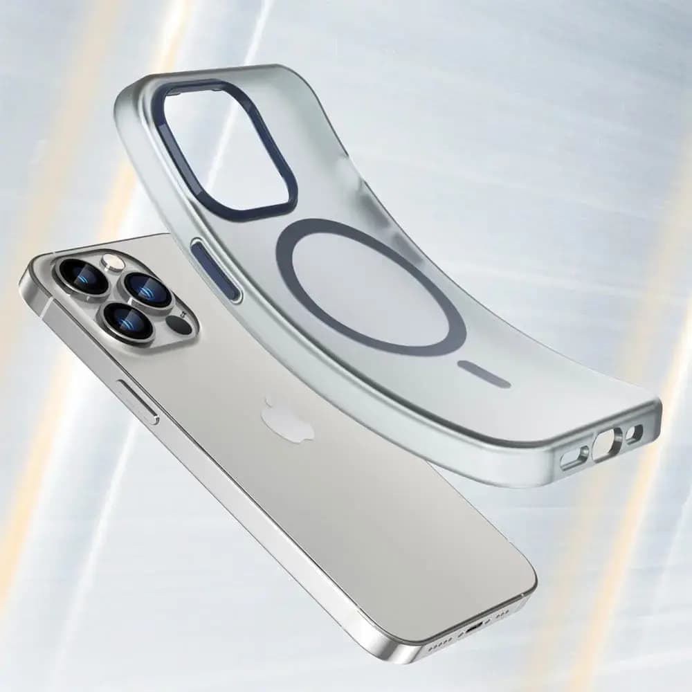 Coque MagSafe bi-matière iPhone 13 Pro Max - PROTECT MF-006 Bleu Marine