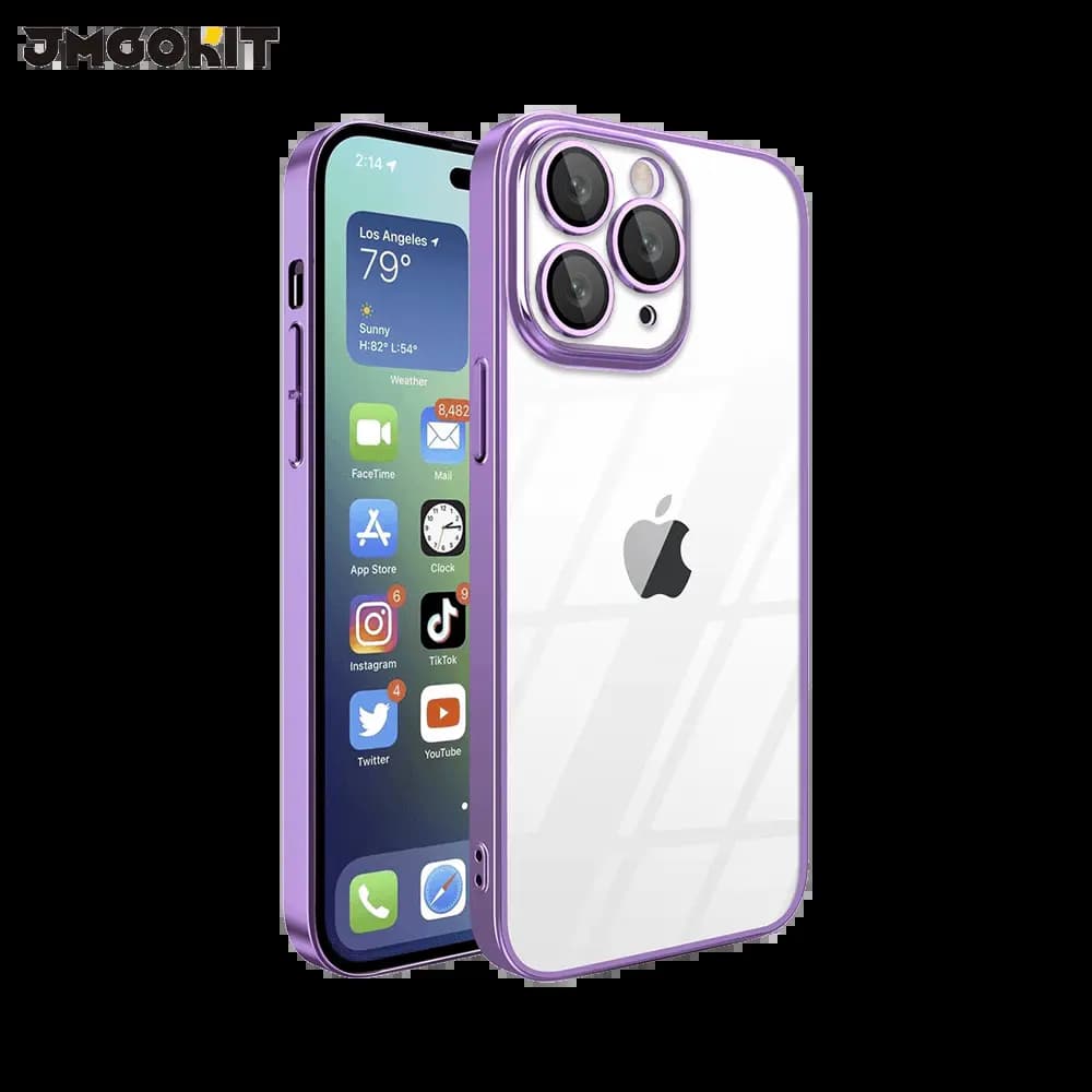 Coque de protection iPhone 12 Pro - JMGOKIT Crystal Glass Violet