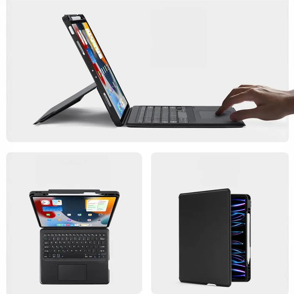 Housse de Protection avec Clavier Rétroéclairé Dux Ducis pour Apple iPad Pro 12.9" (3e génération, 4e génération & 5e génération), iPad Pro 12.9" M2 (6e génération) & iPad Air 13 M2 Noir - Vue 2
