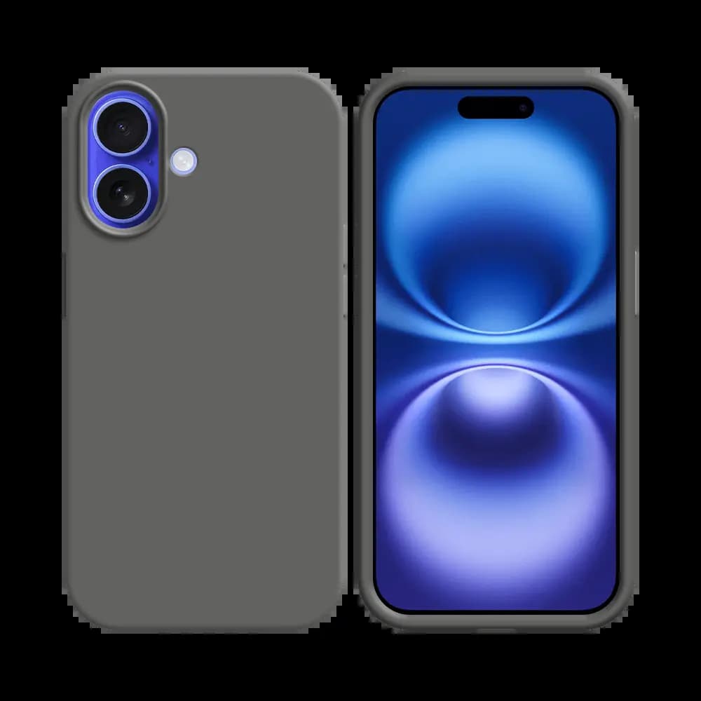 Coque silicone iPhone 16 Plus - Gris Foncé