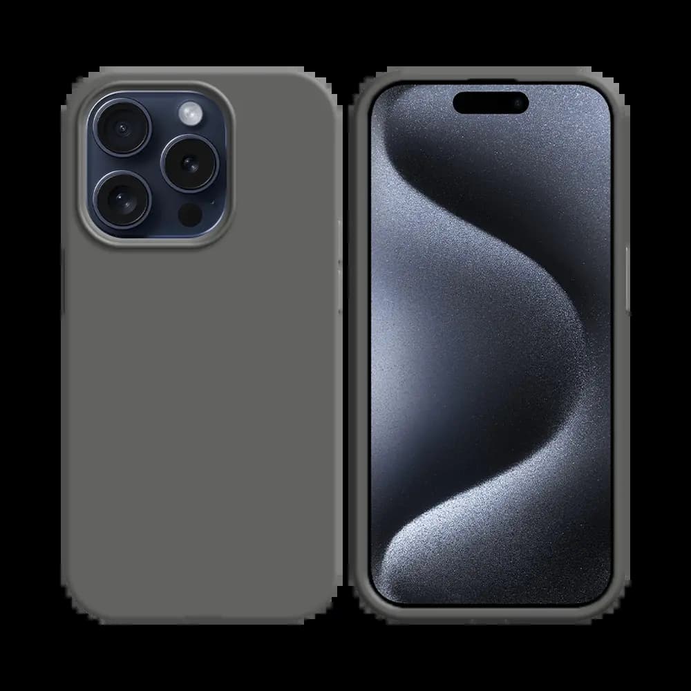 Coque silicone iPhone 15 Pro - Gris Foncé