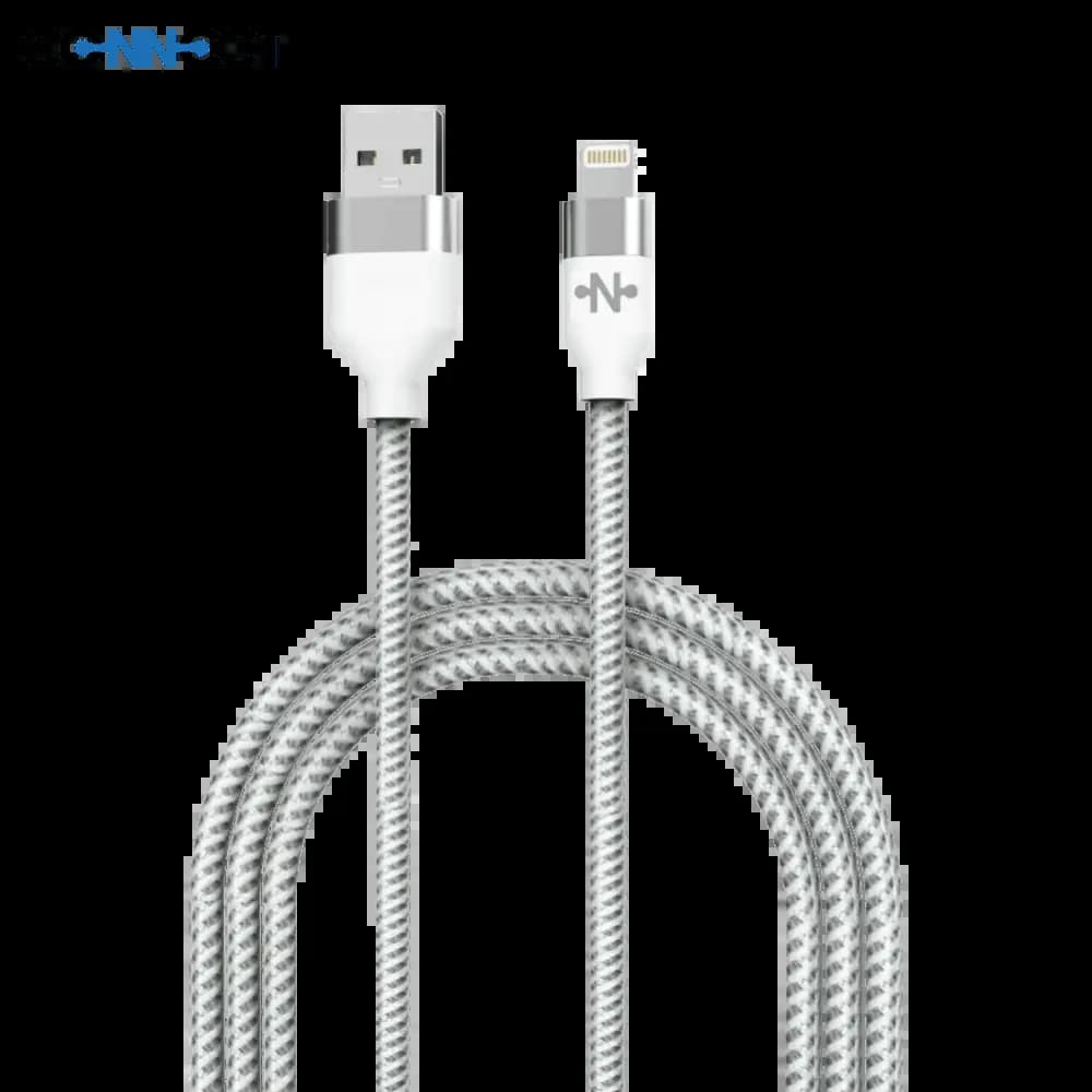 Câble Data Nylon Tressé USB vers Lightning CONNECT (2m) Blanc