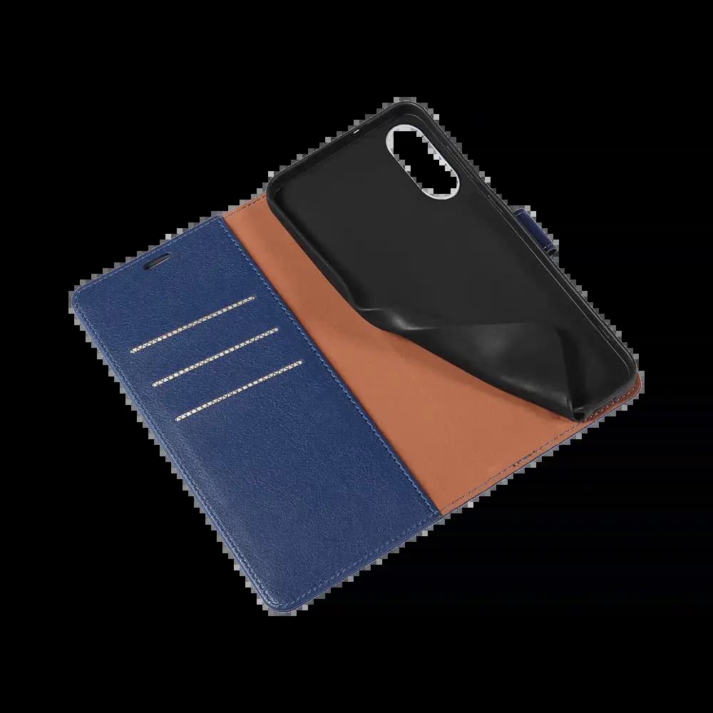 Housse folio anti-RFID Samsung Galaxy S25 Edge – PROTECT IP011 Bleu Marine