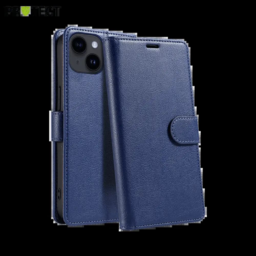Housse folio anti-RFID iPhone 14 - PROTECT IP011 Bleu Marine