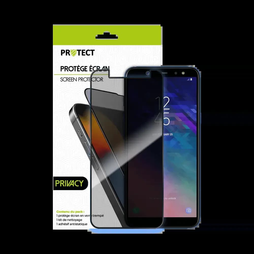 Verre trempé anti-espions Samsung Galaxy A6 2018 protection écran 9H - PROTECT Transparent - Vue 2