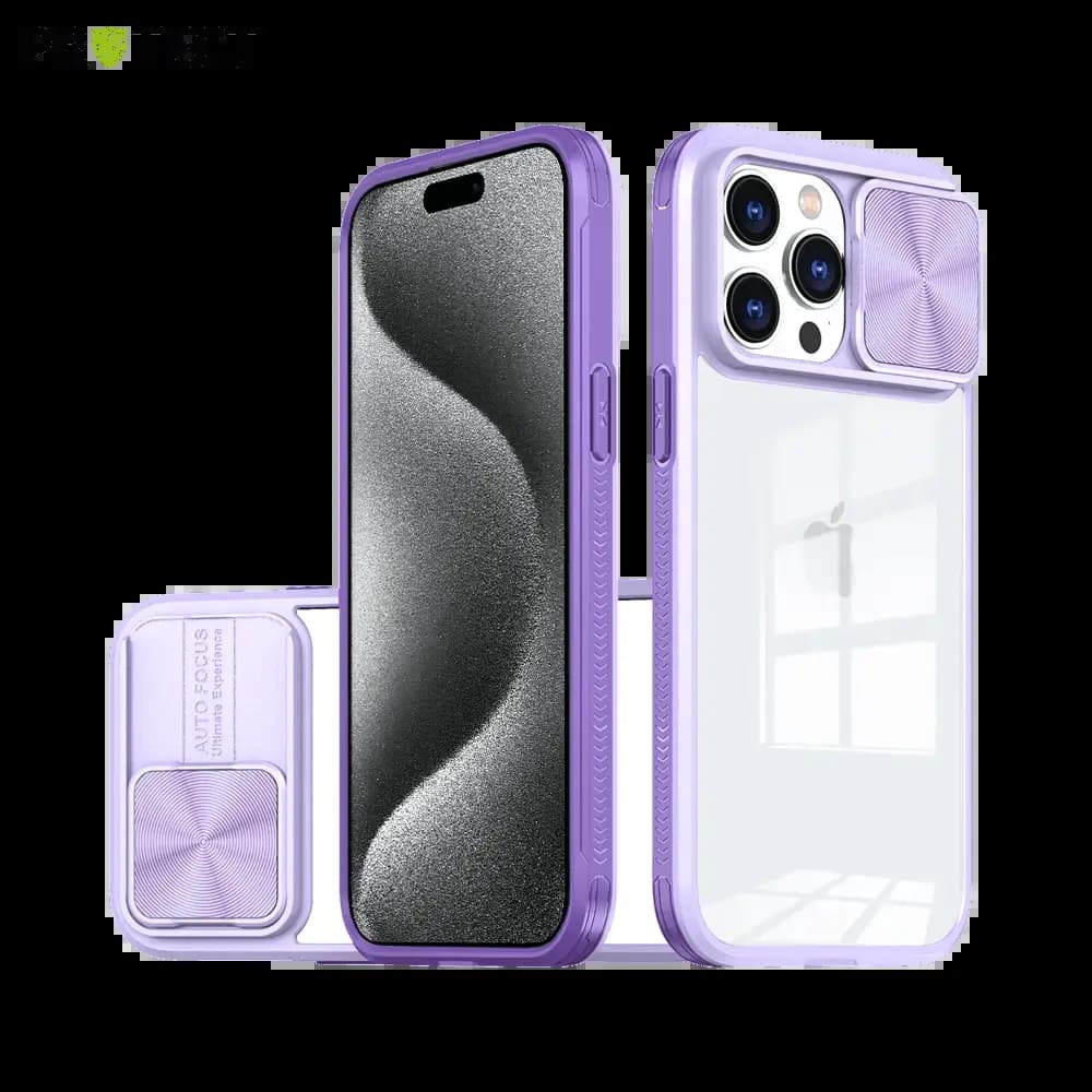 Coque iPhone 15 Pro avec cache caméra - PROTECT IE027 Violet