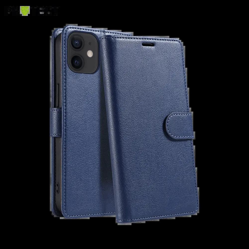 Housse folio anti-RFID iPhone 12 mini – PROTECT IP011 Bleu Marine