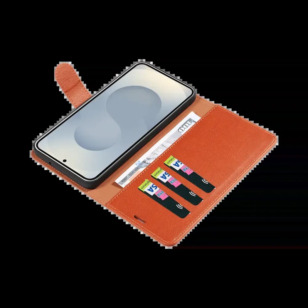 Housse folio anti-RFID Samsung Galaxy S25 - PROTECT IP011 marron