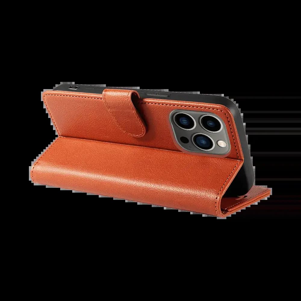 Housse folio anti-RFID iPhone 12 / 12 Pro – PROTECT IP011 Marron