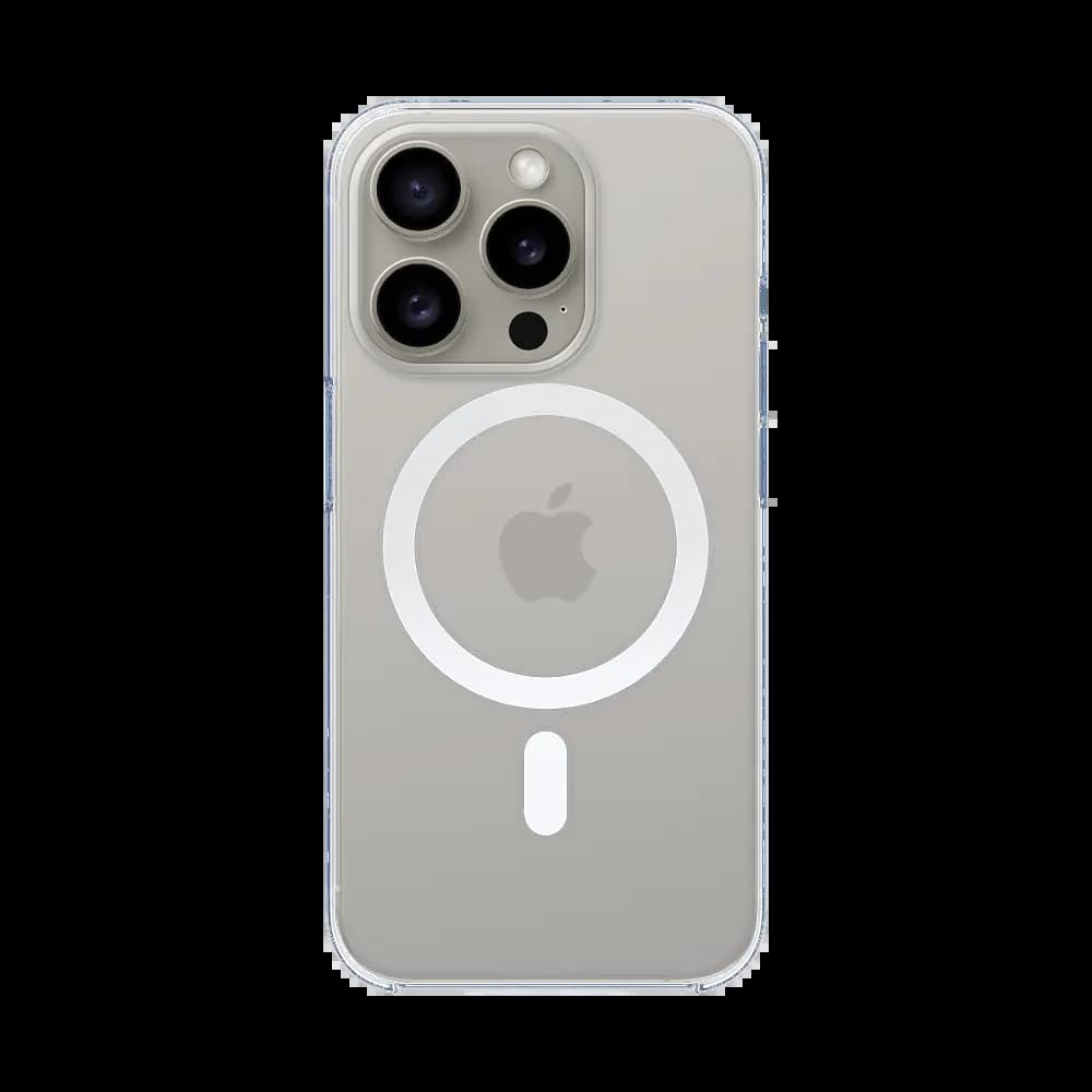 Coque MagSafe silicone transparente iPhone 15 Pro