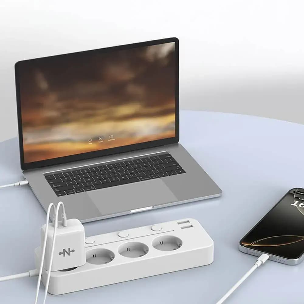 Chargeur secteur GaN 45W 2 ports USB-C – CONNECT Blanc - Vue 2