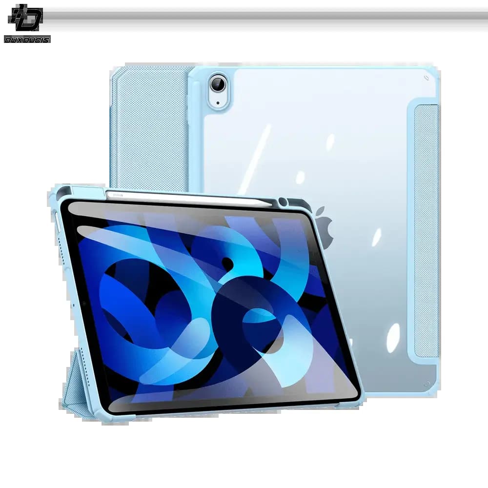 Housse folio iPad Air 4 / iPad Air 5 avec dos transparent & porte-stylet - Dux Ducis Toby Bleu