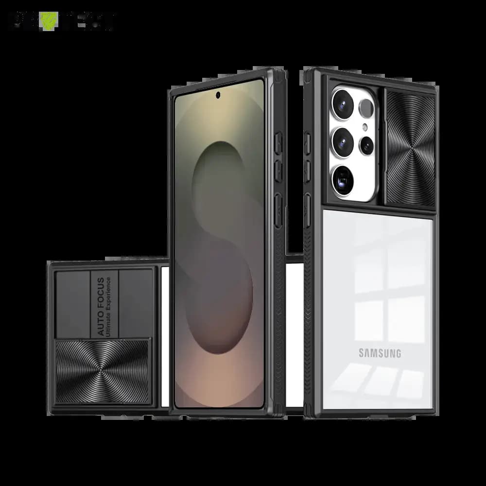 Coque avec cache caméra Samsung Galaxy S25 Ultra - PROTECT IE027 Noir