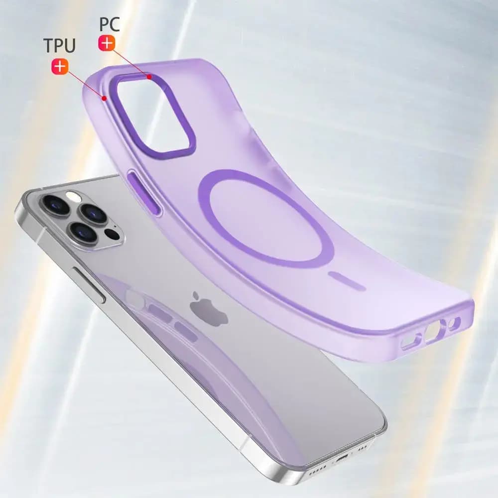 Coque MagSafe bi-matière iPhone 12 / 12 Pro - PROTECT MF-006 Violet Foncé